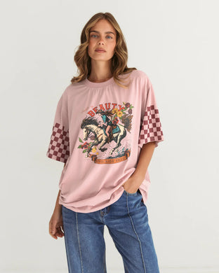 Saddle Up Beauty Tee - Pink