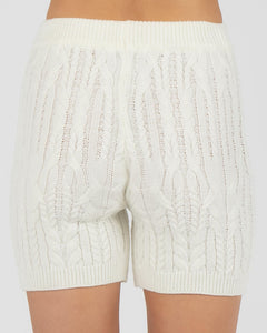 Knit Bike Shorts White