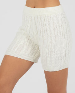 Knit Bike Shorts White