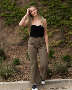 Keith Khaki Flare Pants