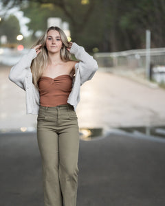 Keith Khaki Flare Pants