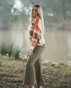 Keith Khaki Flare Pants