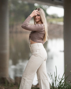 Keith Oatmeal Flare Pants