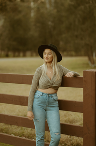 Matcha latte crossover Lace Top