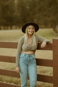 Matcha latte crossover Lace Top